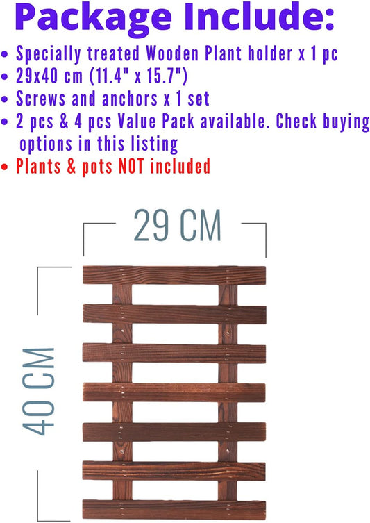 ShopLaLa Wall Planter – Wooden Air Plant Succulent Holder Hanger Indoor Outdoor, Live Orchid Wall Wood Display Frame Vertical Garden Balcony Deck Bathroom Macetas para Plantas De Aire 15.7" (40cm)