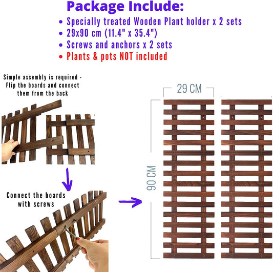 ShopLaLa Wall Planter – Hanging Planter for Indoor Plants, Plant Stand, Air Plant Succulent Holder, Vertical Garden. Large Wall Decor for Living Room, Room Decor for Teens