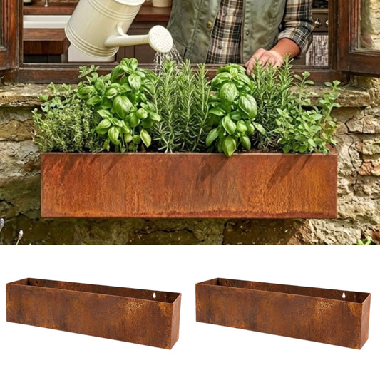 LaLaGreen Triangular Weathering Steel Wall Planters — Rust, 2-Pack