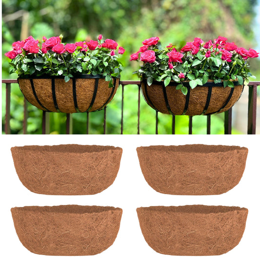 LaLaGreen Half-Round Rectangular Coconut Coir Replacement Liners