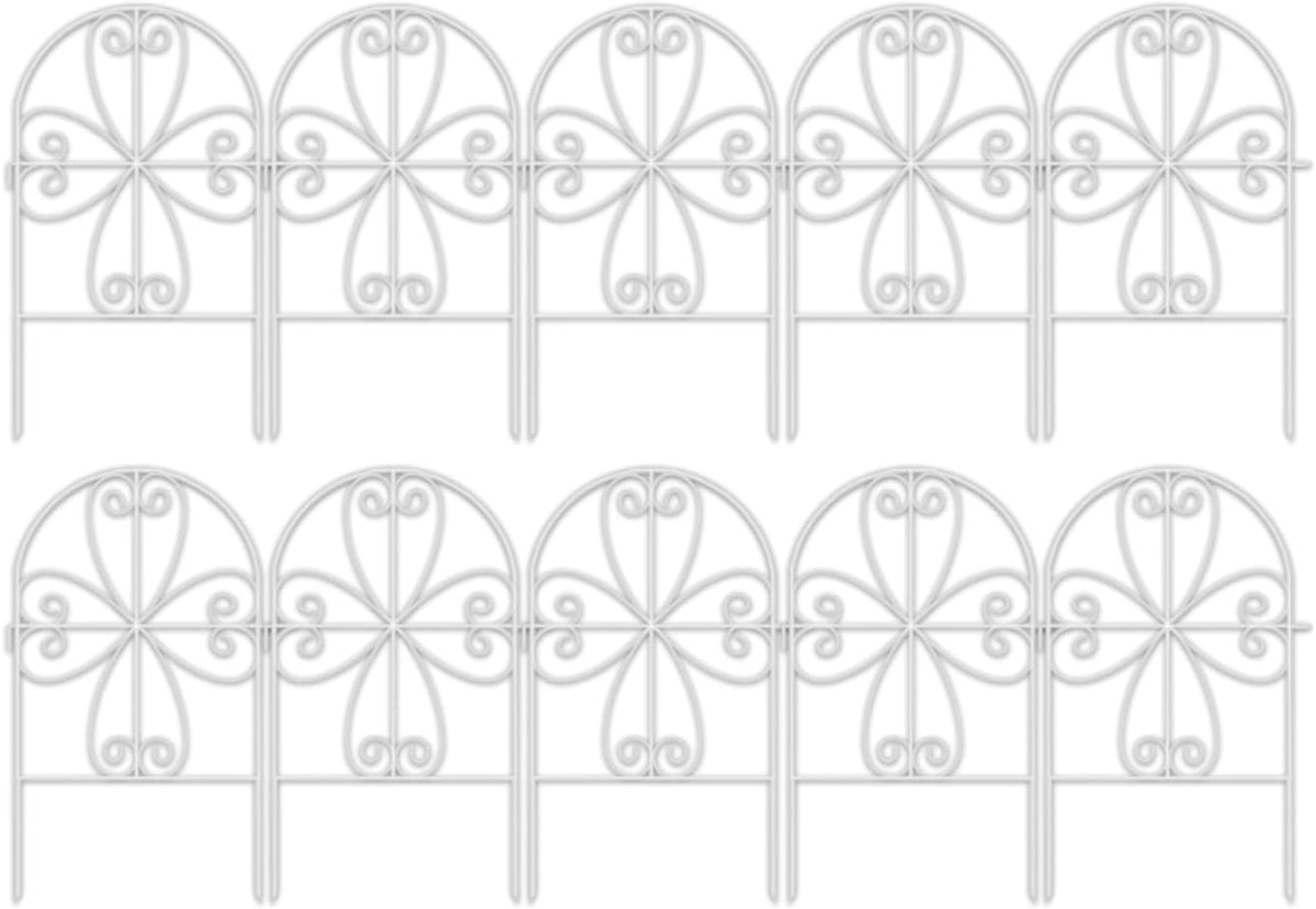 LaLaGreen Tall Decorative Metal Garden Fence Panels — 12 x 24 in