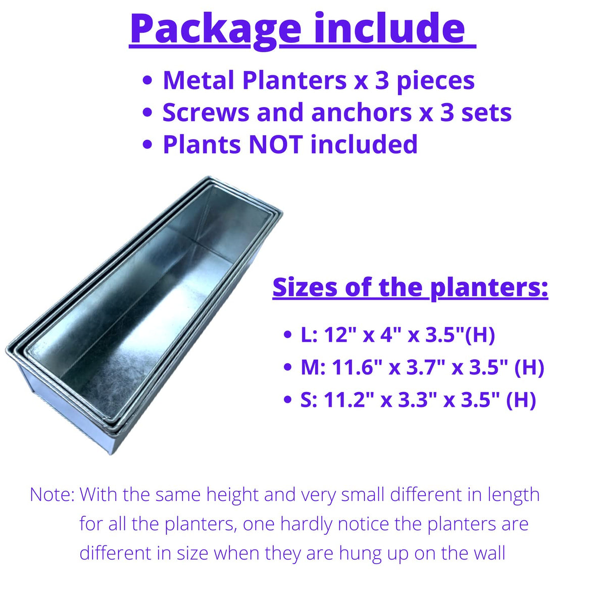 LaLaGreen Metal Wall-Mount Planter Pots