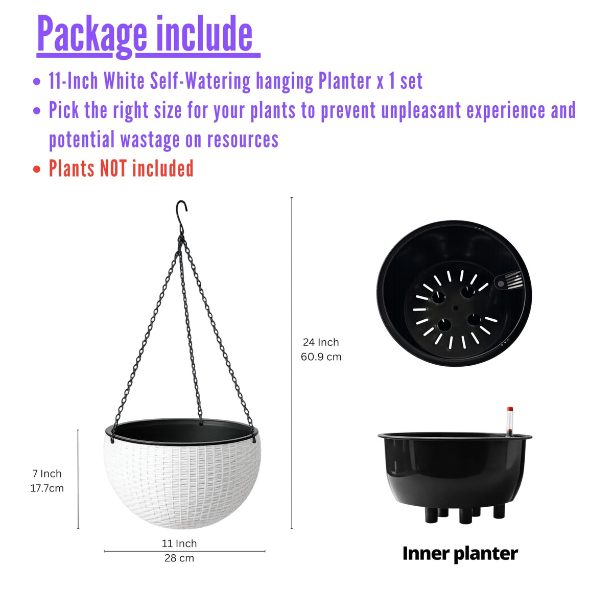 LaLaGreen Self-Watering Hanging Planters