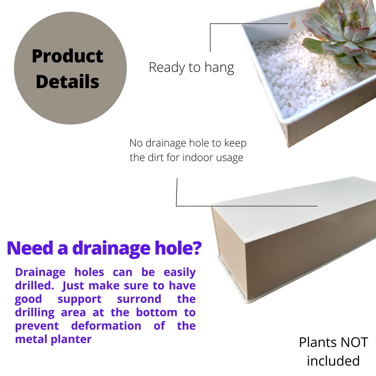 LaLaGreen Metal Wall-Mount Planter Pots