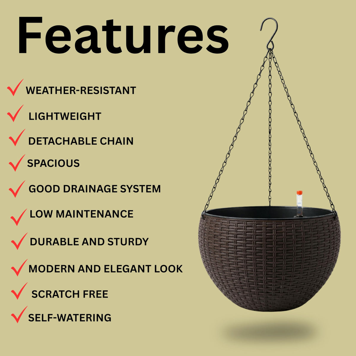 LaLaGreen Self-Watering Hanging Planters