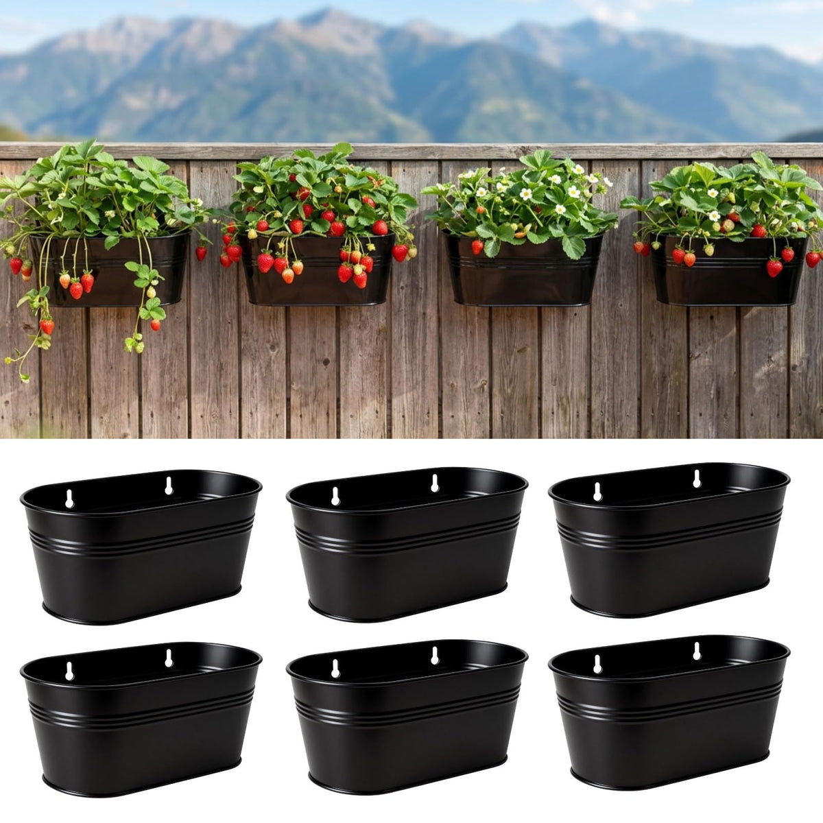 LaLaGreen Oval Metal Wall Planters