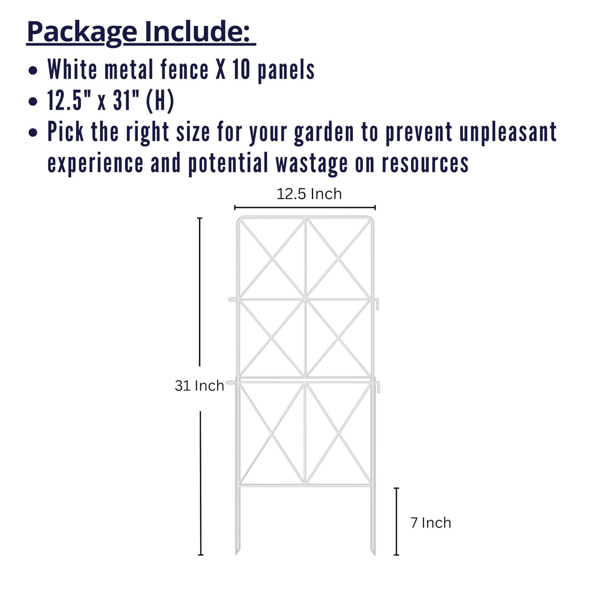 ShopLaLa Decorative Metal Fence (10 Panels) 12.5inx31in Fences for Dog