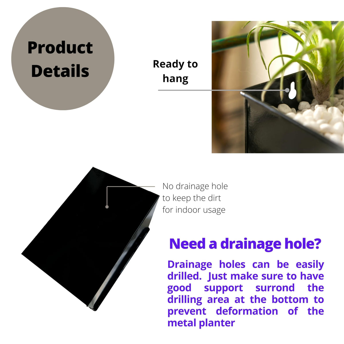 LaLaGreen Metal Wall-Mount Planter Pots