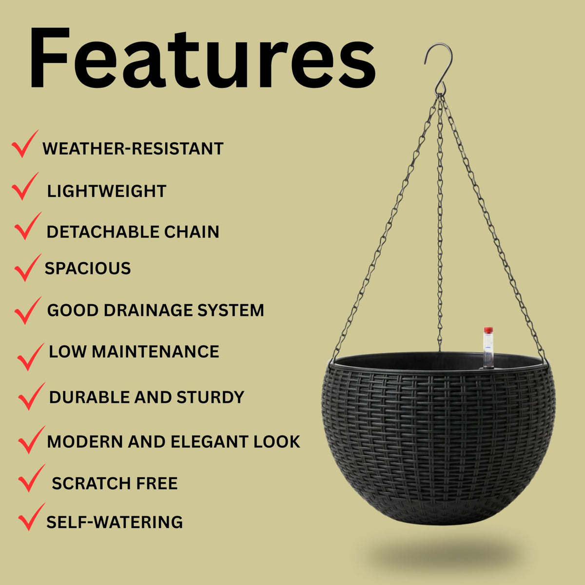 LaLaGreen Self-Watering Hanging Planters