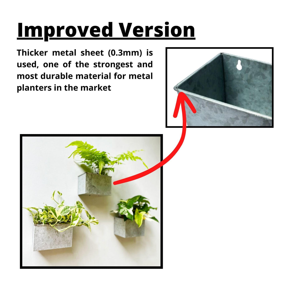 LaLaGreen Metal Wall-Mount Planter Pots