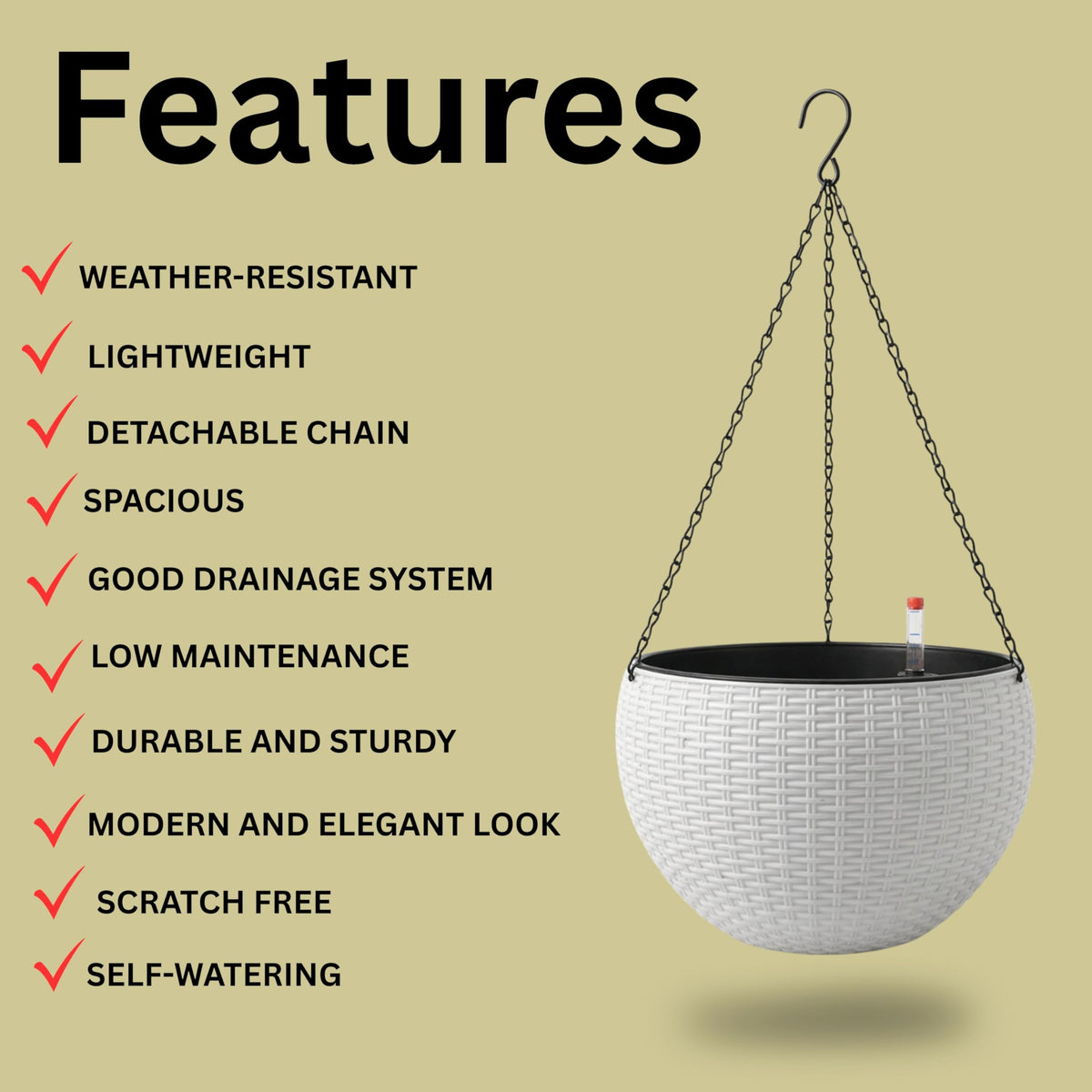 LaLaGreen Self-Watering Hanging Planters