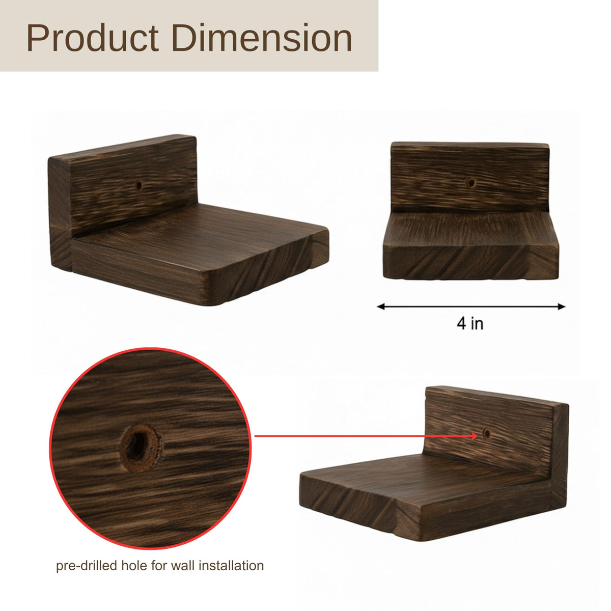 LaLaGreen Wooden Wall Planter Boxes and Floating Shelves Sets — Mixed sizes