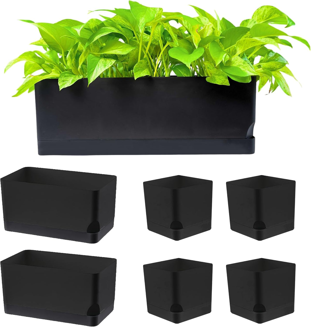 LaLaGreen Mixed-Size Self-Watering Planter Box Set