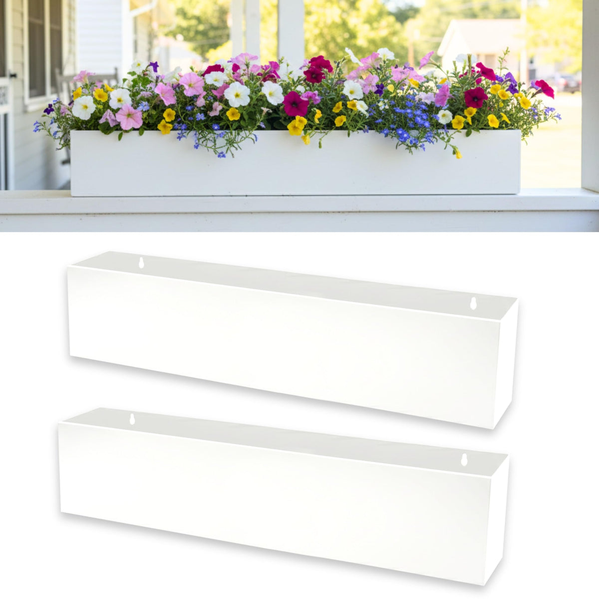 LaLaGreen Wall Planters for Outdoor Plants (30in, 2 Pack) Window Flower Pot