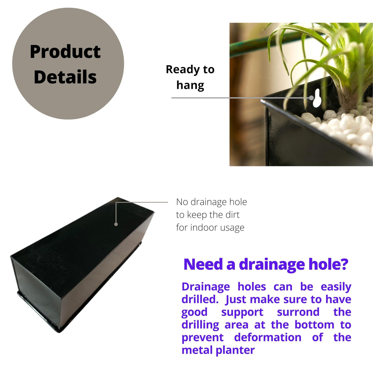 LaLaGreen Metal Wall-Mount Planter Pots