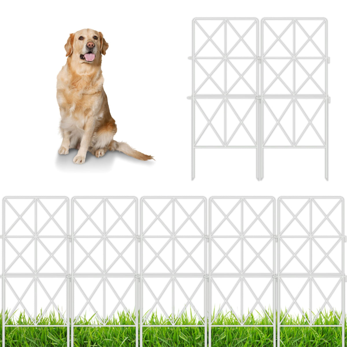 ShopLaLa Decorative Metal Fence (10 Panels) 12.5inx31in Fences for Dog