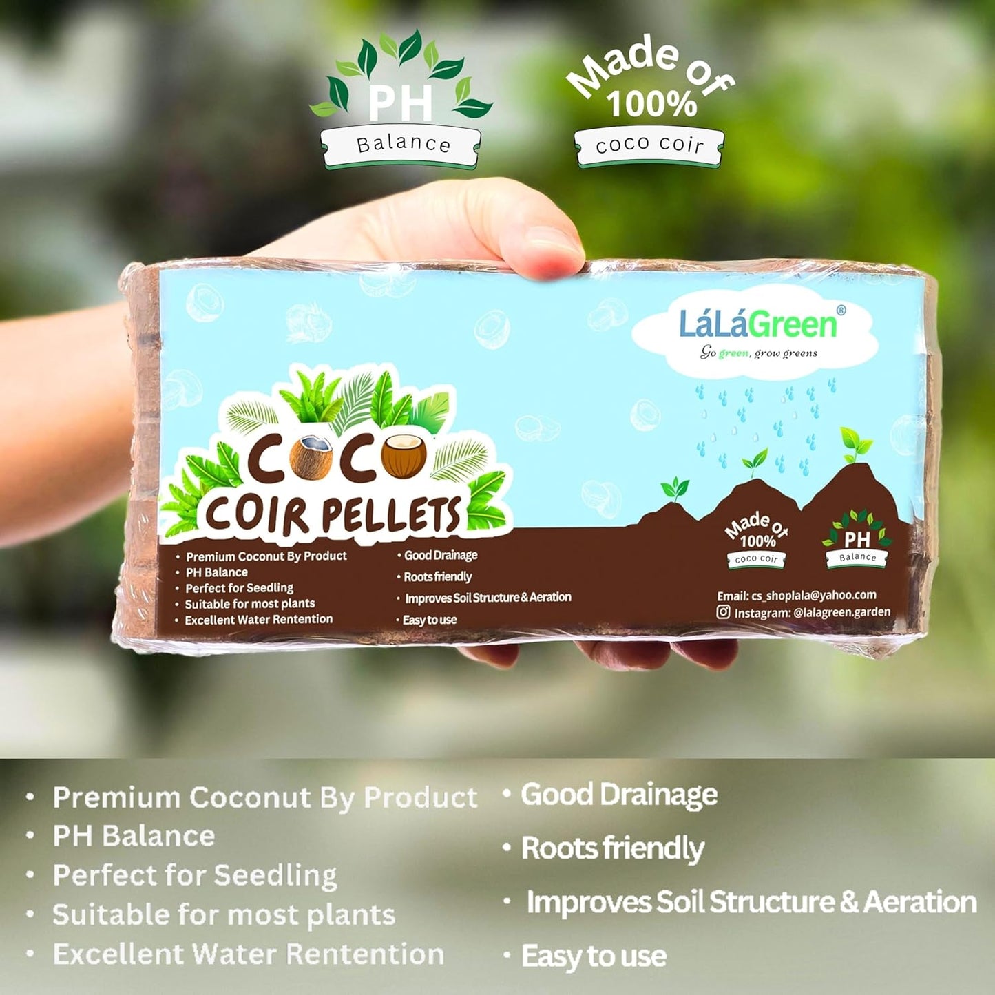 LaLaGreen Indoor Potting Soil (50mm, 20 Pack) Compressed Coco Coir Peat Pellets Organic Seed Starter Nutrient Pods Plugs for Planting Bonsai Herbs Plants Flowers and Vegetables Seedling Outdoor Garden