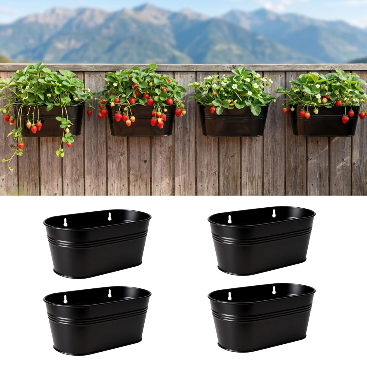 LaLaGreen Oval Metal Wall Planters
