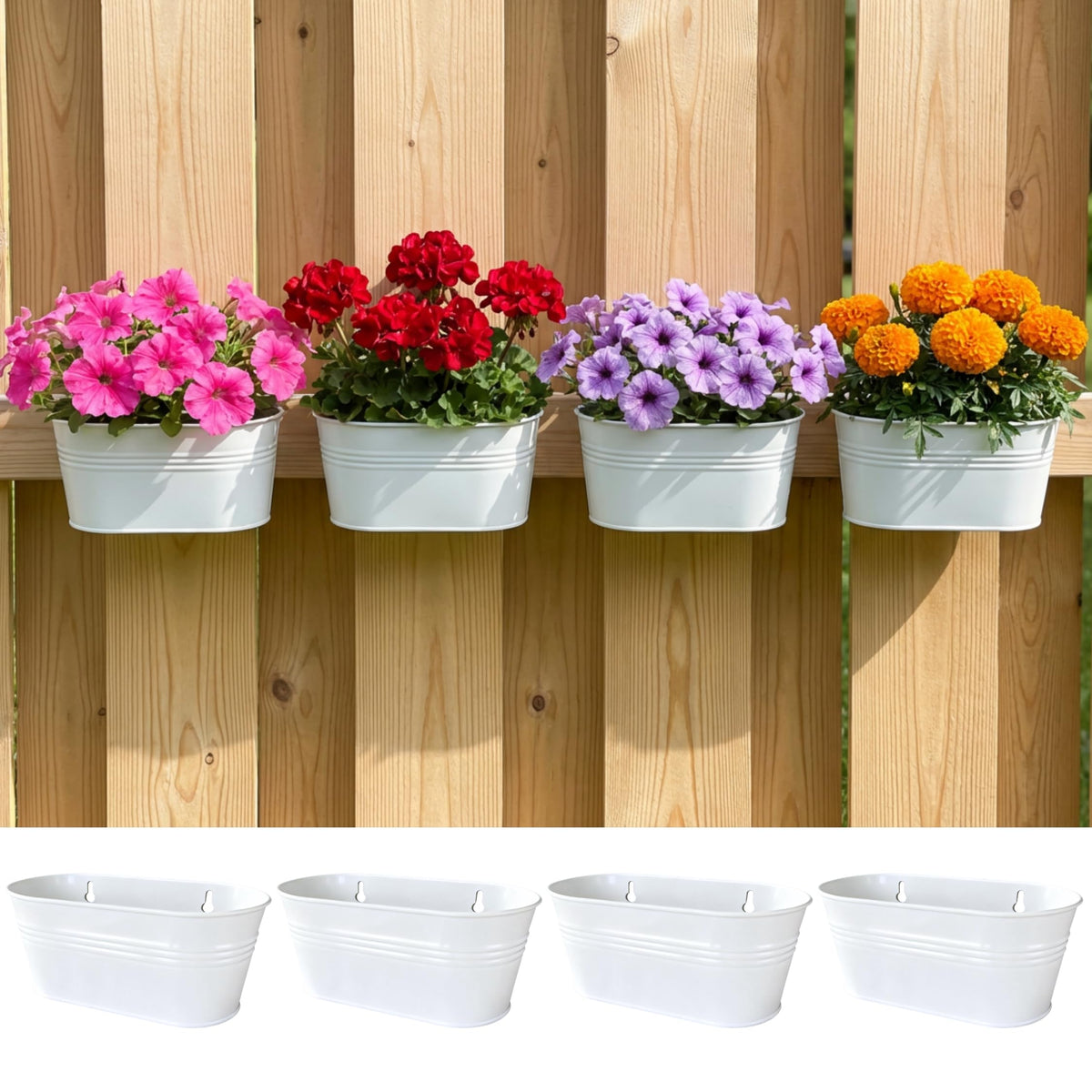 LaLaGreen Oval Metal Wall Planters