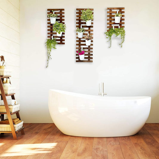 LaLaGreen Wooden Wall Plant Holders — Natural Wood