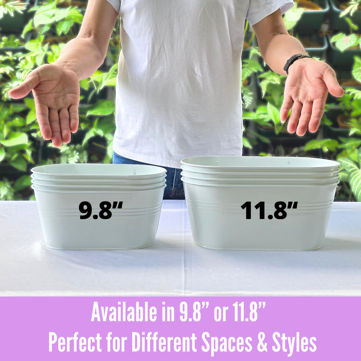 LaLaGreen Oval Metal Wall Planters