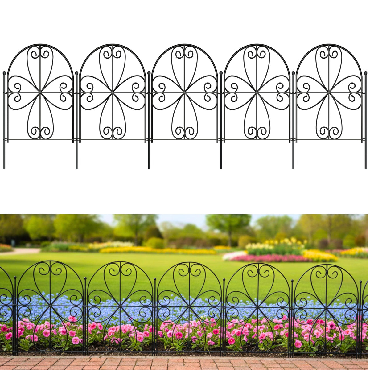 ShopLaLa Garden Fence (20 Panels) 12.5inx16.5in Decorative Metal Fences