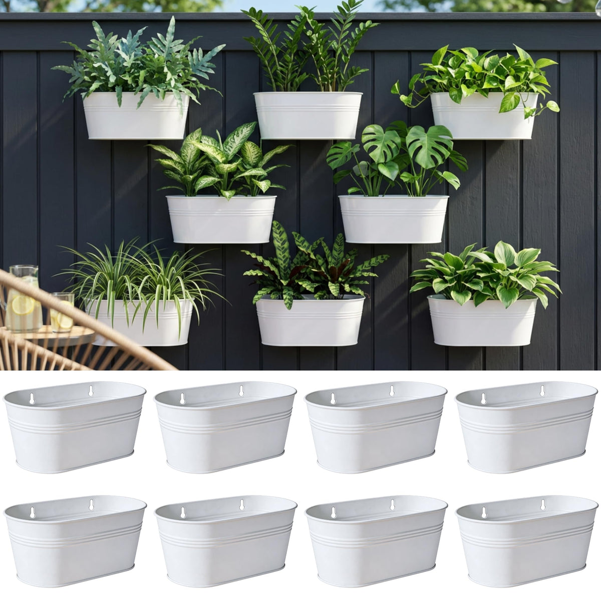 LaLaGreen Oval Metal Wall Planters