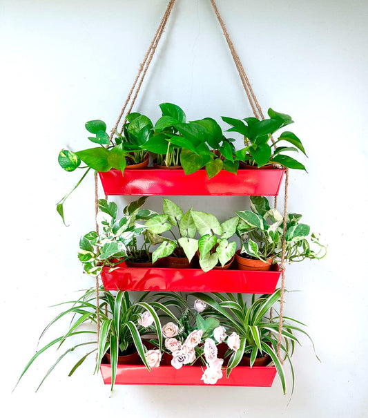 LaLaGreen Three-Tier Metal Wall Planter