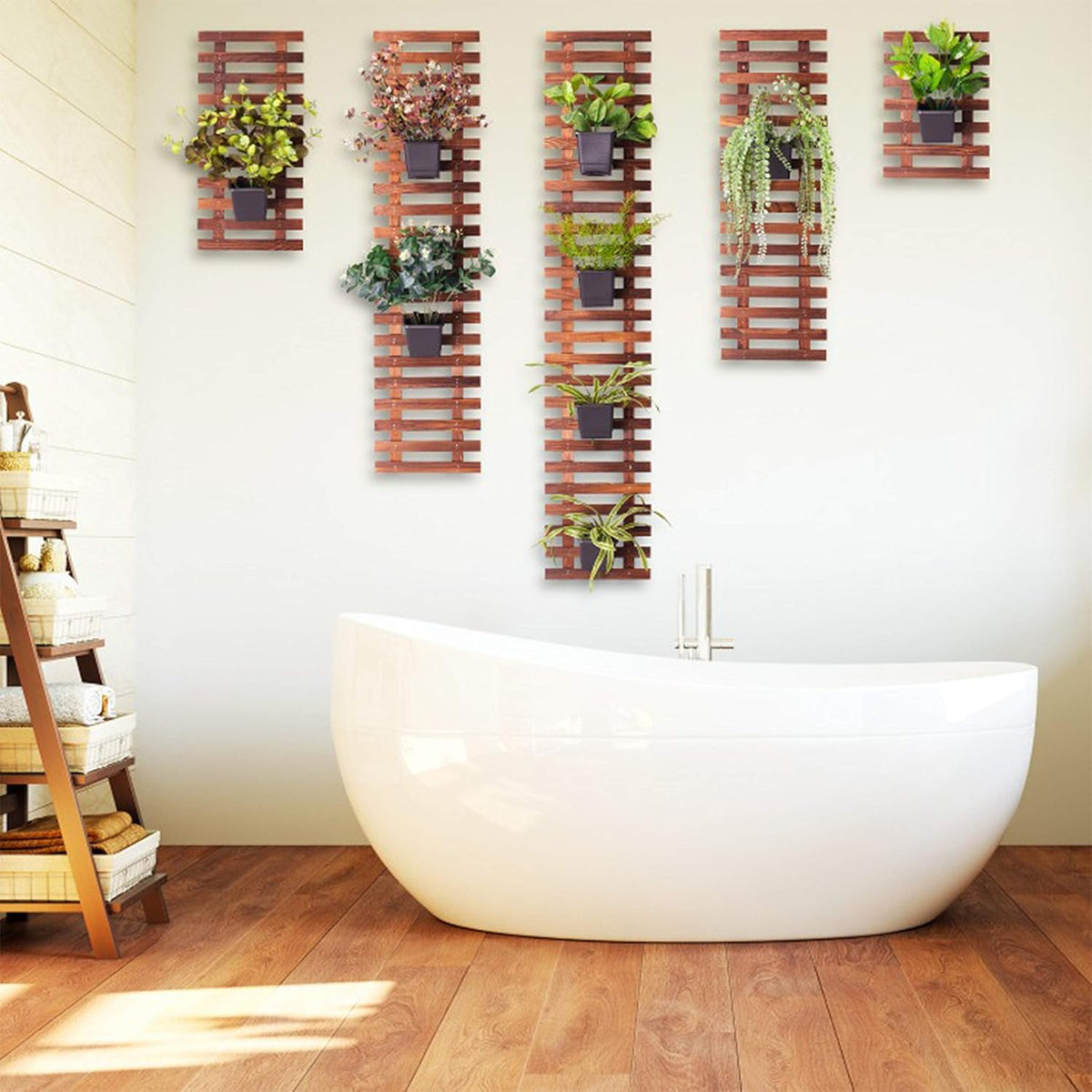 LaLaGreen Wooden Wall Plant Holders — Natural Wood