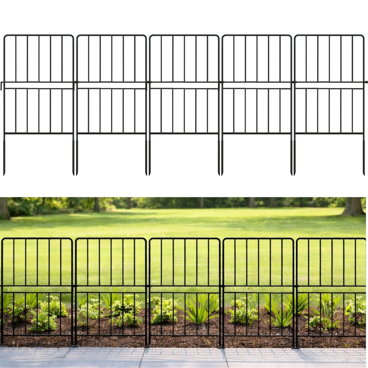 ShopLaLa Decorative Garden Fence Outdoor (20 Panels) 12x24in Metal Fences