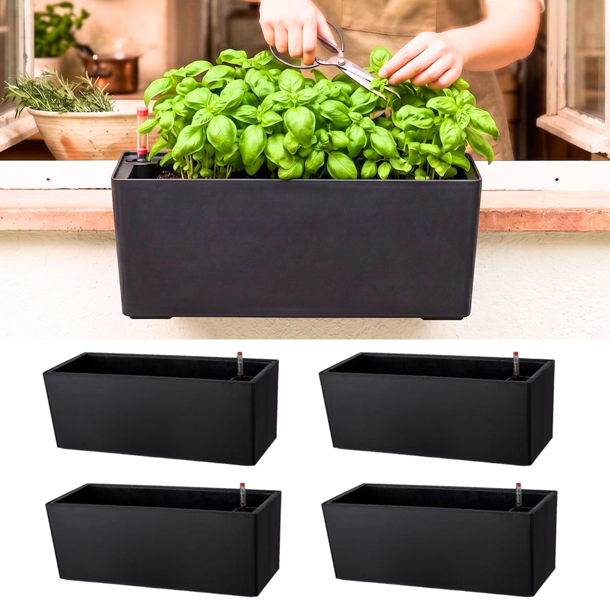 LaLaGreen Self-Watering Wall and Window Planter Boxes