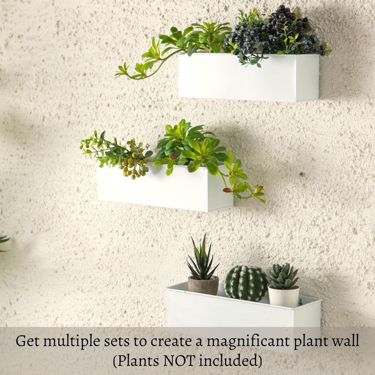LaLaGreen Metal Wall-Mount Planter Pots