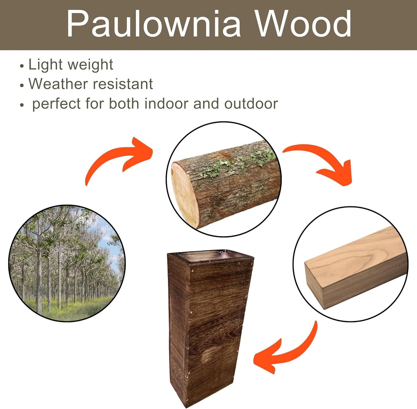 LaLaGreen Wood Wall Planters (2 Pack, 8 Inch), Include Bunny Tails Dried Flowers, Hanging Planter Wooden Box Vase for Indoor Modern Rustic Farmhouse Decor Home Living Room Bathroom Trendy Decoration