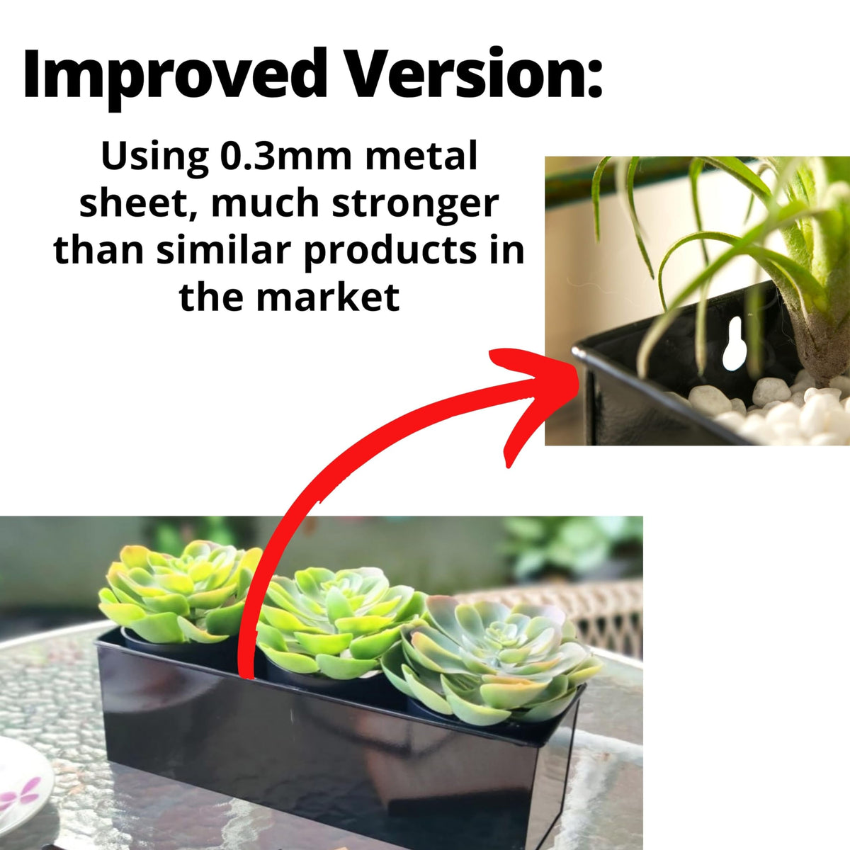LaLaGreen Metal Wall-Mount Planter Pots