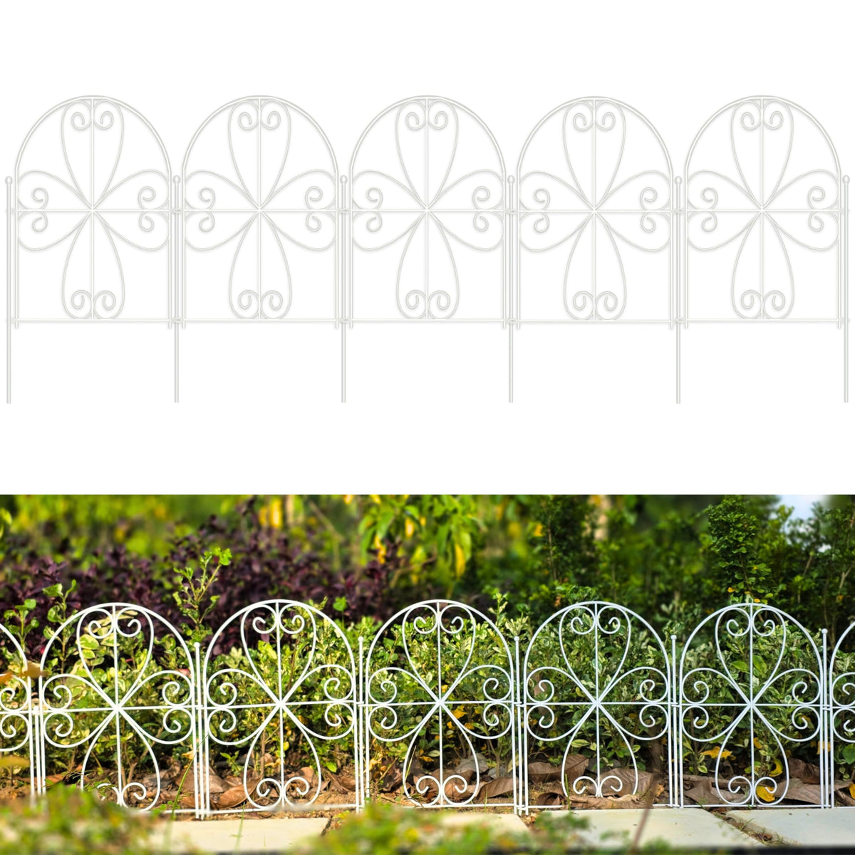 ShopLaLa Decorative Garden Fence (20 Panels) 12.5inx16.5in Animal Barrier