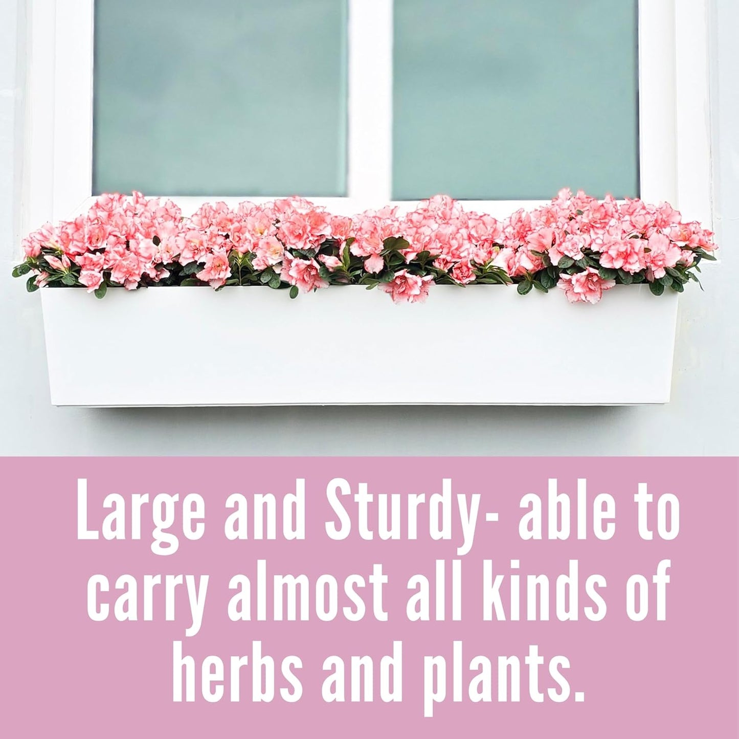 LaLaGreen Hanging Planter Boxes Outdoor (40 Inch, 2 Pack) Extra Large Window Flower Box with Bracket, White Rectangular Self Watering System Vertical Plant Container Wall Mount Indoor Succulents Herbs