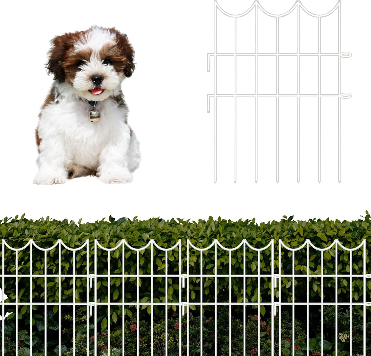 LaLaGreen Decorative Metal Garden Fence and Animal Barrier Panels—12 x 16.5 in