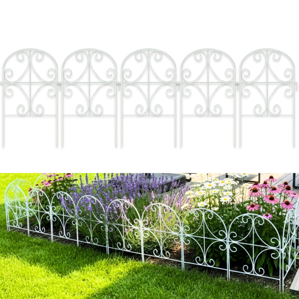 ShopLaLa Decorative Garden Fence (25 Panels) 12x24in Animal Barrier for Dog
