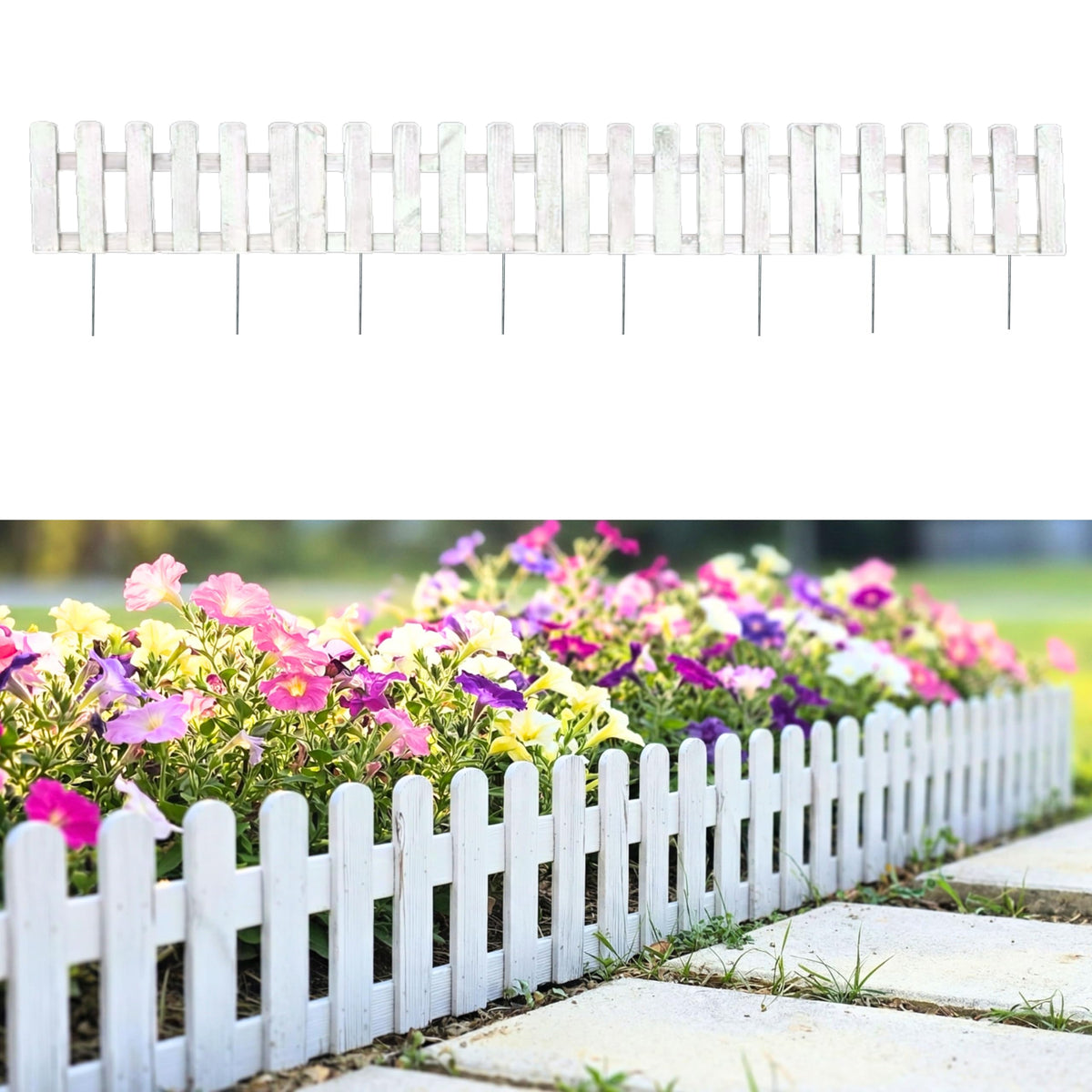 LaLaGreen Short Wooden Garden Edging Fence Panels