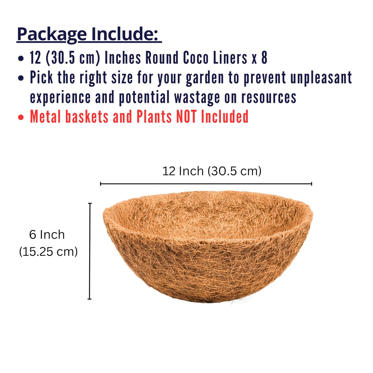LaLaGreen Round Coconut Coir Replacement Liners