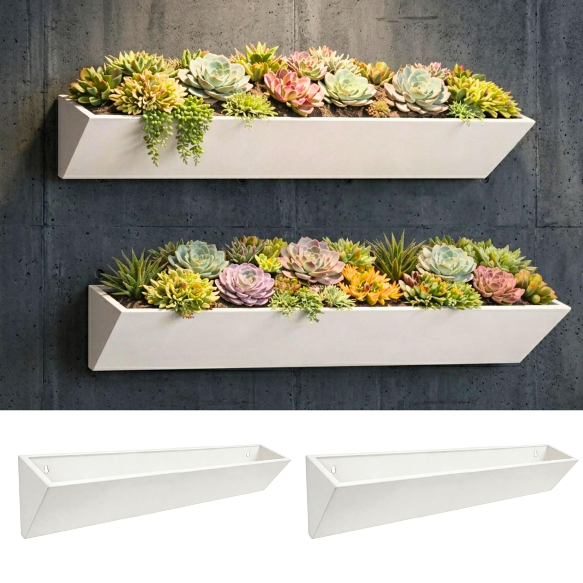 LaLaGreen Triangular Carbon-Steel Wall Planters