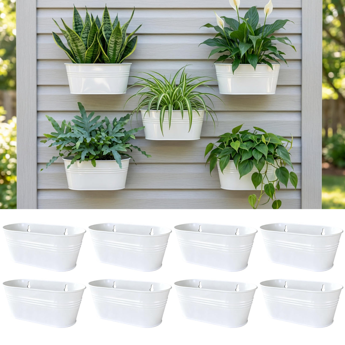 LaLaGreen Oval Metal Wall Planters
