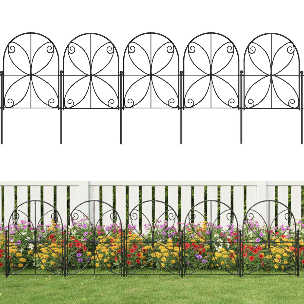 ShopLaLa Decorative Garden Fence (10 Panels) 12.5inx16.5in Fences for Dogs
