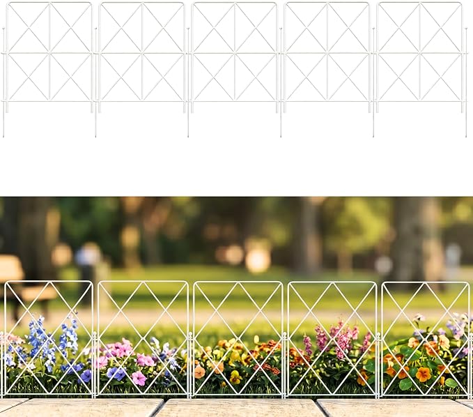 LaLaGreen Decorative Metal Garden Fence and Animal Barrier Panels —12.5 x 16.5 in