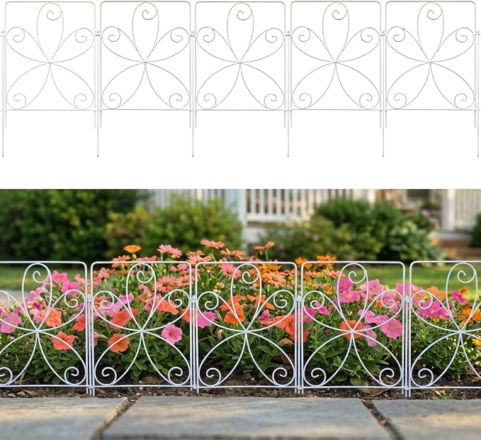 LaLaGreen Decorative Metal Garden Fence and Animal Barrier Panels —12.5 x 16.5 in