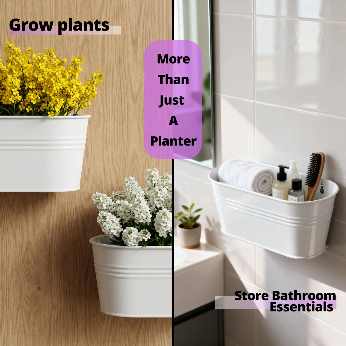 LaLaGreen Oval Metal Wall Planters