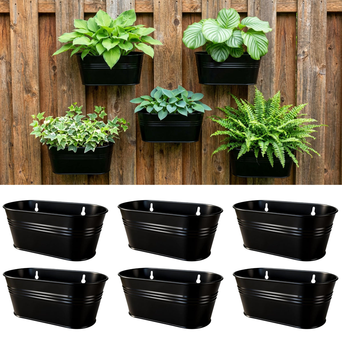 LaLaGreen Oval Metal Wall Planters