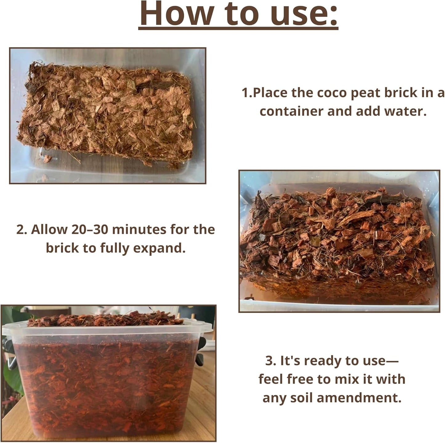 LaLaGreen Coconut Coir Chips for Plants (8 Pack, 500g) Indoor Herb Garden Seedling and Plant, Outdoor Planting Soil Vegetable Flower Orchids, Organic Compressed Coco Fiber Husk Chips Brick Peat Moss