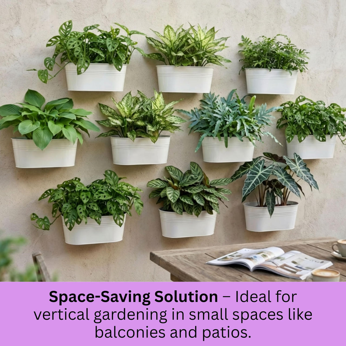 LaLaGreen Oval Metal Wall Planters