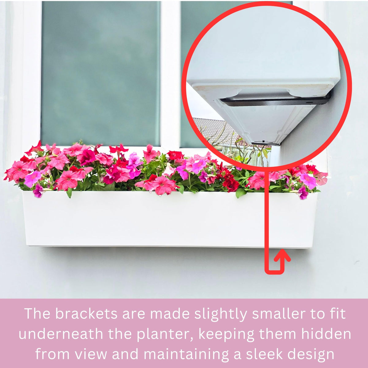 LaLaGreen Hanging Planter Boxes Outdoor (40 Inch, 2 Pack) Black Window Flower Box with Bracket, Large Rectangular Self Watering System Vertical Plant Container Wall Mounted Indoor Succulent Herb Decor